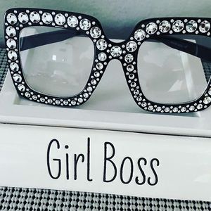 Brand new Clear Retro style studded sunglasses